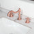 KEMAIDI Bathroom Vessel Sink Faucet Rose Gold Vanity Three Hole Daul Handles Basin Faucets Hot And Cold Mixer Deck Mounted Tap