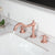 KEMAIDI Bathroom Vessel Sink Faucet Rose Gold Vanity Three Hole Daul Handles Basin Faucets Hot And Cold Mixer Deck Mounted Tap