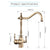 Kitchen Water Filter Faucet Dual Spout Filter Faucet Mixer 360 Degree Rotation Water Purification Feature Taps Crane