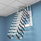 Space-saving Attic Telescopic Staircase Carbon Steel Lift Ladders