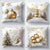 4pcs Christmas Plush Throw Pillow Covers - Contemporary Style, Printed Design, Suitable for Various Room Types, Zipper Closure