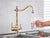 Kitchen Water Filter Faucet Dual Spout Filter Faucet Mixer 360 Degree Rotation Water Purification Feature Taps Crane