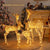 Christmas Gold Reindeer Sleigh  Led Light iron sleigh cart Home Garden Yard Ornament Outdoor