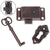 Antique Iron Door Lock Drawer Jewelry Wood Box Cabinet Wardrobe Cupboard Door Lock + Key Furniture Hardware