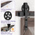 LWZH Heavy Duty Sliding Barn Door Hardware Kit with Big-Rollers 8-20FT Black Steel Track Roller Set for Two Door Smoothly