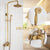 Wall Mounted Mixer Valve Rainfall Antique Brass Shower Faucet Complete Sets + 8" Brass Shower Head + Hand Shower + Hose Pipe