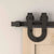 LWZH Single Barn Door Hardware Kit Horseshoe Hanger Roller Black Carbon Steel Flat Track System