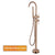 Rose Gold/Brushed Grey Floor Mount Bathtub Faucet Bathroom Bath Water Mixer Tap Faucets Double Handles with Hand Shower Brass