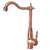 Antique Red Copper Brass Single Handle One Lever Bathroom Kitchen Basin Sink Faucet Mixer Tap Swivel Spout Deck Mounted mnf636