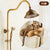 ZGRK Classic Rainfall Shower Set Antique Bronze Bath Shower Faucet Set Copper Wall Mounted Swivel Spout Mixer Tap Shower System