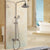 KEMAIDI Wall Mounted Shower Faucets Set Nickel Brushed Adjustable Rain Shower Bar Cold and Hot Water Mixer Shower sets