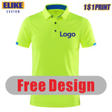 Elike Quick-Drying Breathable Sports Polo Shirt Custom Logo Print Embroidery Design Company Group Brand 8 Colors Tops S-4xl 2024