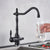 Kitchen Water Filter Faucet Dual Spout Filter Faucet Mixer 360 Degree Rotation Water Purification Feature Taps Crane