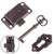 Antique Iron Door Lock Drawer Jewelry Wood Box Cabinet Wardrobe Cupboard Door Lock + Key Furniture Hardware