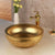 KEMAIDI Ceramic Bathroom Vessel Sink Gold with Faucet Porcelain Above Counter Luxury Vessel Sinks for Bathrooms