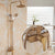 Wall Mounted Mixer Valve Rainfall Antique Brass Shower Faucet Complete Sets + 8" Brass Shower Head + Hand Shower + Hose Pipe