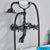 Bathroom Bathtub Faucet Dual Handles Handheld with Hand Shower Bath Shower Mixer Tap Wall Mount Swivel Spout Tub