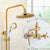 Luxury NEW Bathroom Surface Mount Brass Rainfall Shower Faucet Set Antique Brass with Handshower + Tub Spout + 8" shower head