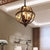 American Countryside Ball Shaped Wooden Chandelier Living Room Hallway Restaurant Bar Counter Retro E14 Chandelier