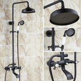 Black Oil Rubbed Brass Wall Mounted Waterfall Rain Shower Faucet Set Dual Cross Handles Bathroom Bathtub Water Tap ahg102