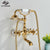 Luxury Golden Black Bathtub Faucet Mixer Tap Telephone Style With Sprayer Hand Shower Mixer Sets