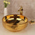 KEMAIDI Ceramic Bathroom Vessel Sink Gold with Faucet Porcelain Above Counter Luxury Vessel Sinks for Bathrooms