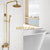 Wall Mounted Mixer Valve Rainfall Antique Brass Shower Faucet Complete Sets + 8" Brass Shower Head + Hand Shower + Hose Pipe