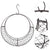 Planter Retro Decor Metal Frame Succulent Pot Hanging Basket Wire Moon Shape Iron Wreath Plants