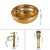 KEMAIDI Ceramic Bathroom Vessel Sink Gold with Faucet Porcelain Above Counter Luxury Vessel Sinks for Bathrooms