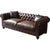 High Quality Oil Wax Leather Vintage Style Roll Arm Chesterfield Sofa