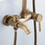 Three Functions Bathroom Rain Shower System, Two Handle, Antique Brass Finish, F83-A1, Solid Brass