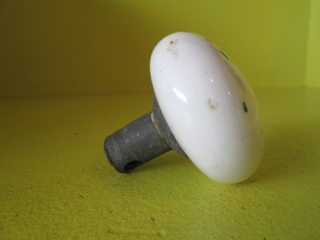 Vintage White Porcelain Knob Handle with Brass 55Dai x 55H