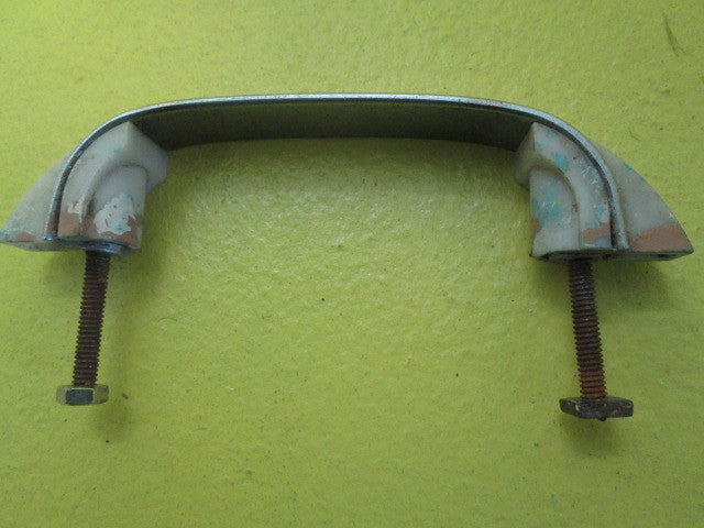 Art Deco Ribbed Pull Handle with Bakelite Edges