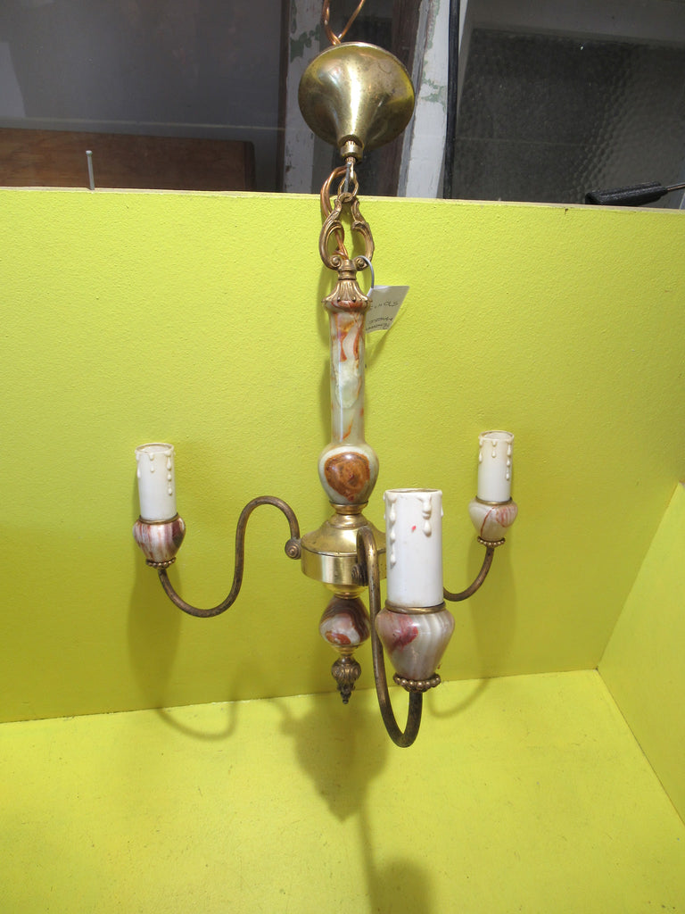 Vintage Pendant ceiling Brass & Marble Light   570H x 350Dia   Rose 95Dia